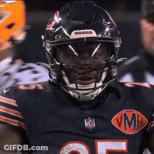 Bears Football Player With Helmet Number 25 GIF