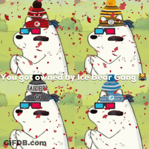 Bears Hats 3D Glasses Owned Ice Bear Gang GIF