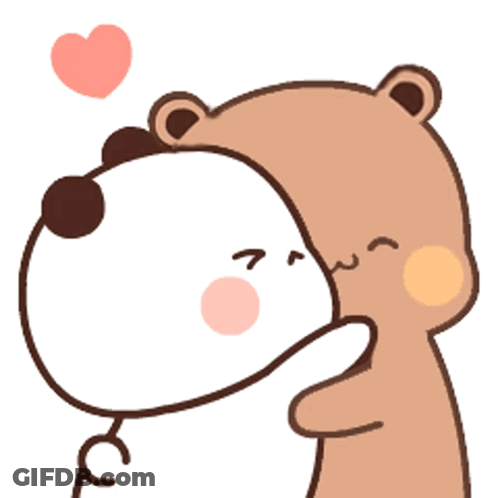 Bears Hugging With Heart GIF
