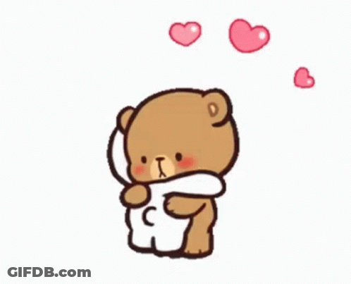 Bears Hugging With Hearts GIF
