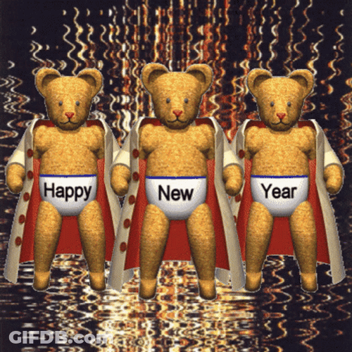 Bears Wearing New Year Underwear GIF