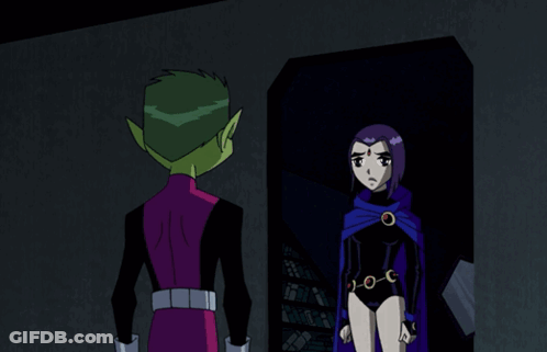 Beast Boy And Raven Standing Together GIF