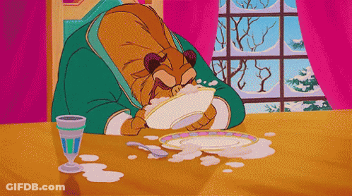 Beast Eating Bowl Of Food GIF