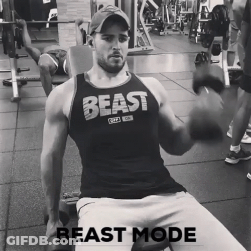 Beast Mode Dumbbell Gym GIF