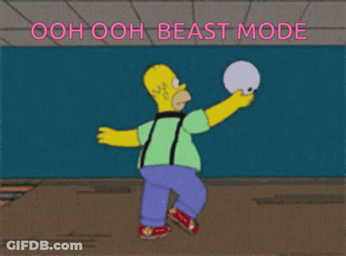 Beast Mode Homer Simpson Bowling GIF