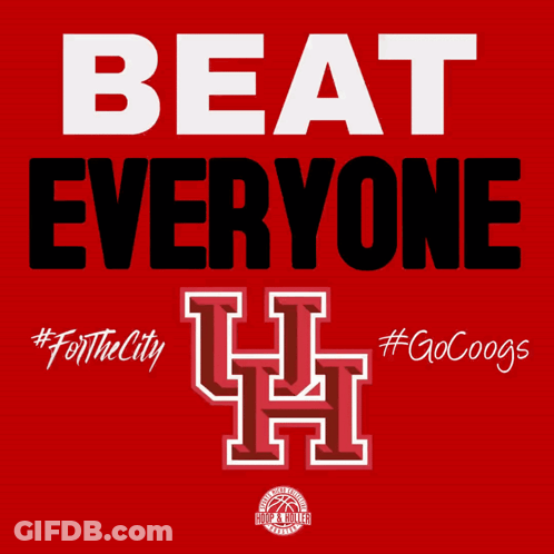 Beat Everyone Poster H On Red Background GIF