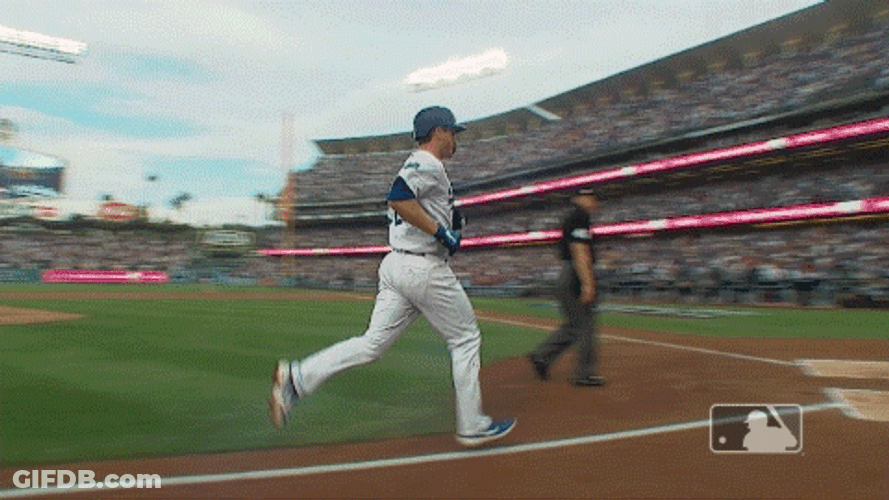 Beat La Dodgers David Freese Touch Base GIF