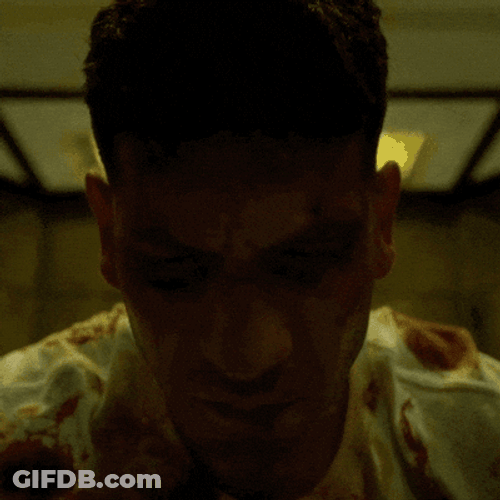 Beat Up Jon Bernthal Looks Up GIF