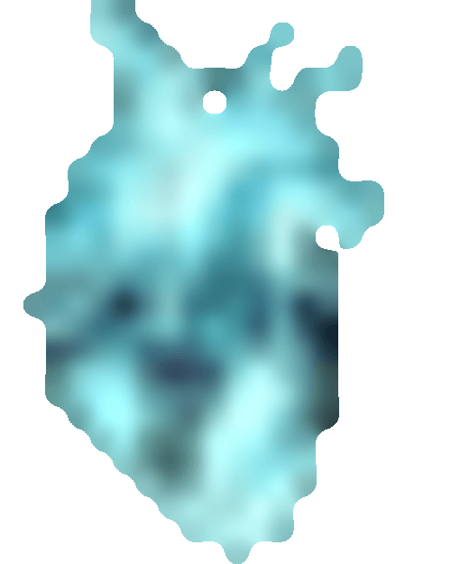 Beating Blue Human Heart GIF