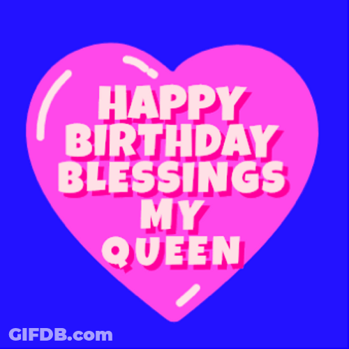 Beating Heart Birthday Queen GIF