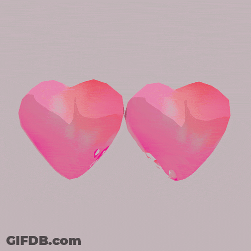 Beating Heart Couple Watercolor Animation GIF