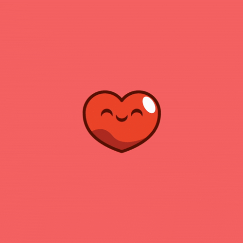 Beating Heart Cute Smiling Love Cartoon GIF