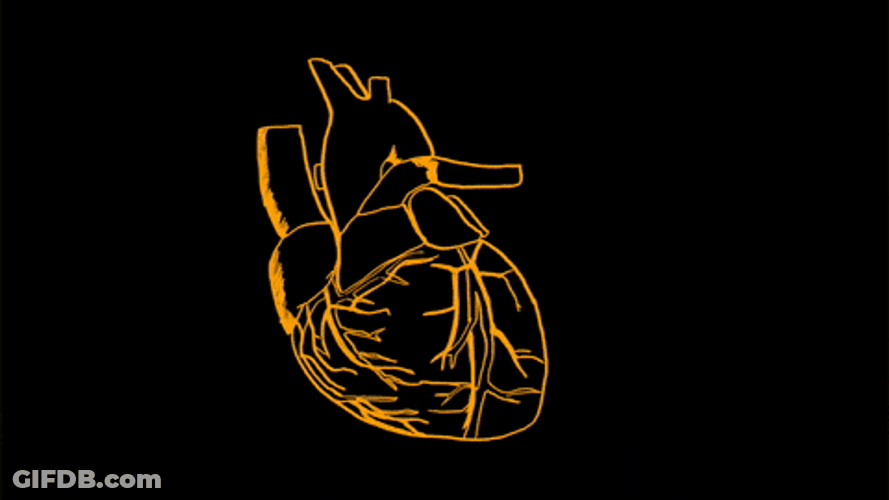 Beating Heart Neon Glow Animation GIF