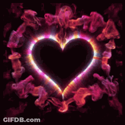 Beating Heart Neon Pink Smoke Animation GIF