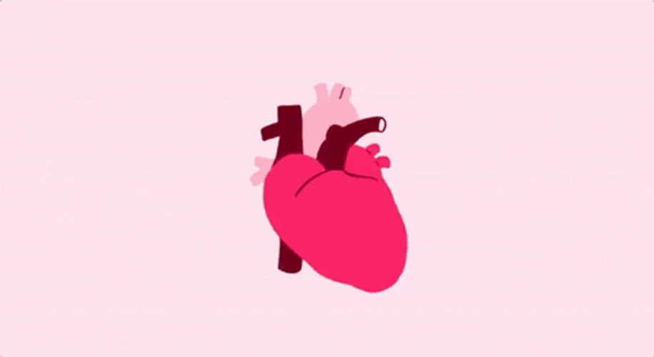 Beating Heart Pastel Colored Animation GIF