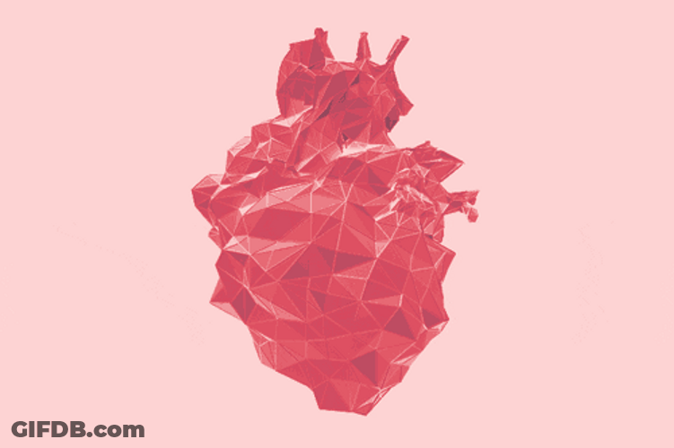 Beating Heart Pastel Geometric Animation GIF