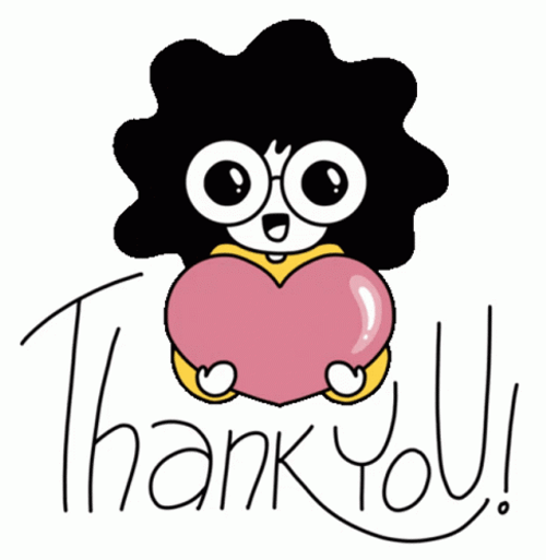 Beating Heart Thank You Nerd Girl Cartoon GIF