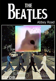 Beatles Abbey Road Poster With Dog GIF