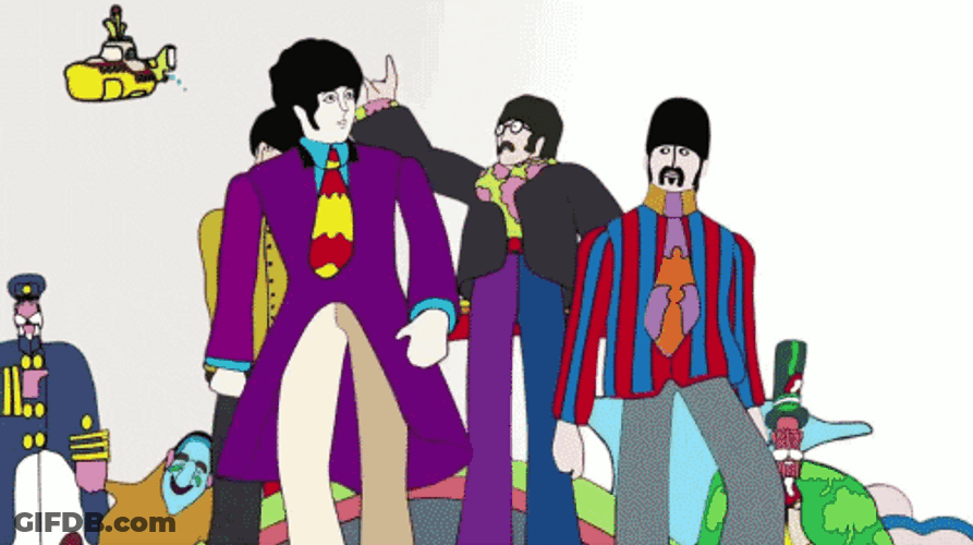 Beatles Animation Polychromatic Mobile Art GIF