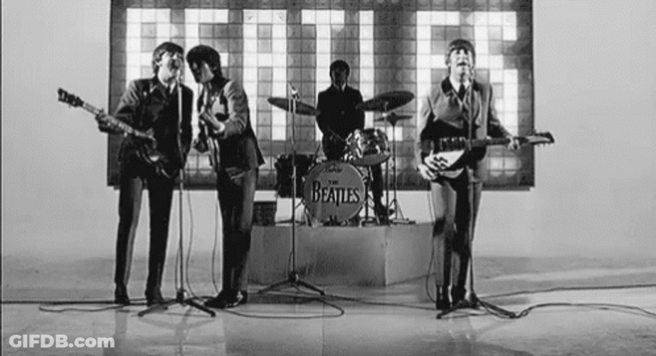 Beatles Back And White Stage Performance GIF