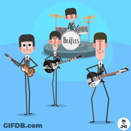 Beatles Band Stickman Animation GIF