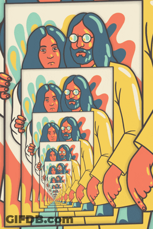 Beatles John Lennon And Yoko Ono Loop GIF