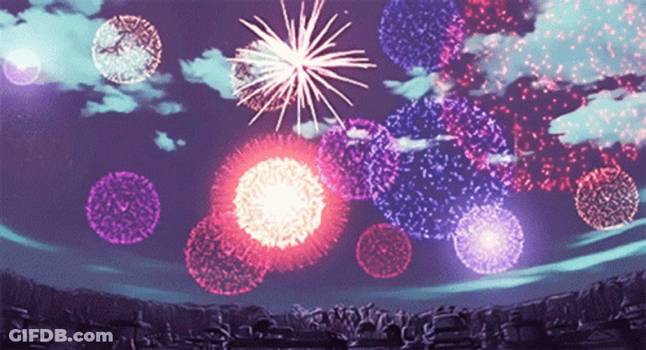 Beautiful And Colorful Firework Display GIF