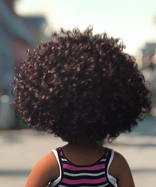 Beautiful Animated Bouncy Curly Hair GIF