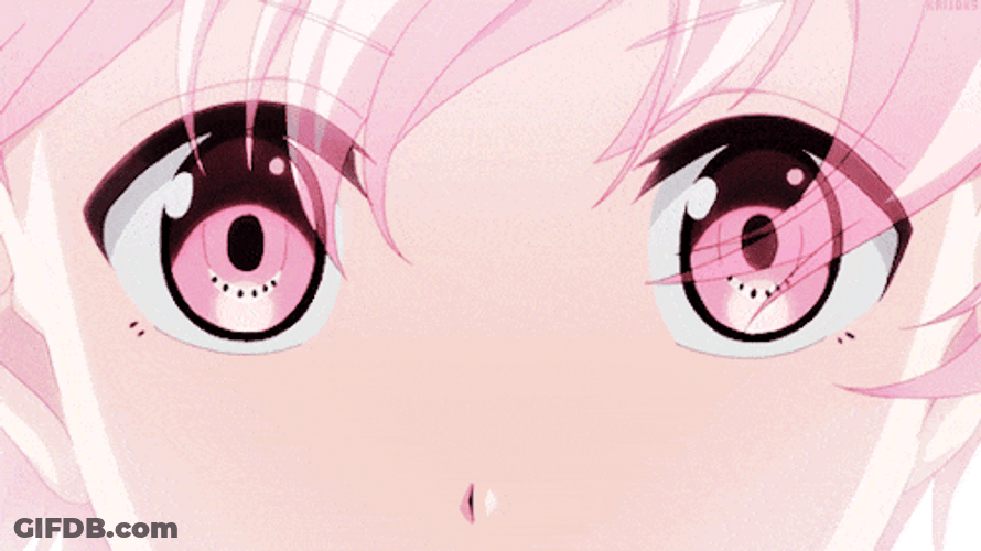 Beautiful Anime Girl With Pink Eyes GIF