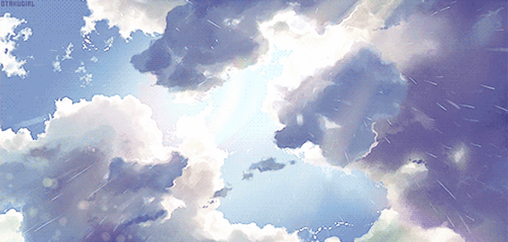 Beautiful Anime Sky Rain Falling Down GIF