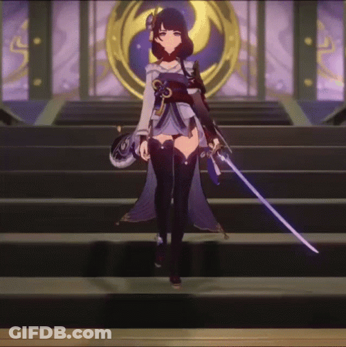 Beautiful Baal Walking Down The Stairs GIF