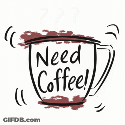 Beautiful Cartoon Need Coffee GIF