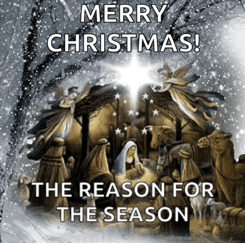 Beautiful Christmas Mama Mary Snowy GIF