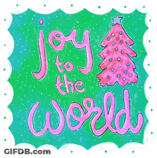 Beautiful Christmas Pink Joy To The World GIF
