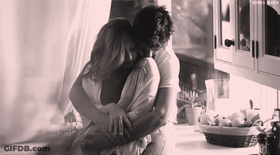 Beautiful Couple Passionate Bear Hug GIF