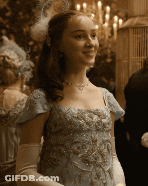 Beautiful Daphne Bridgerton Graceful Laugh GIF