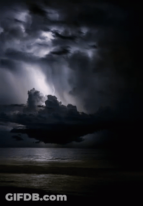 Beautiful Dark Lightning Sky GIF