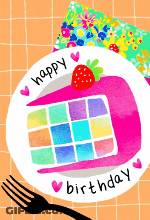 Beautiful Dinner Plate Happy Birthday GIF