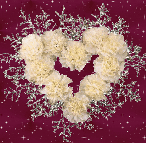 Beautiful Flowers Christmas White Roses Heart GIF