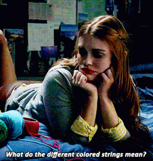 Beautiful Girl Wondering About Fate Strings GIF