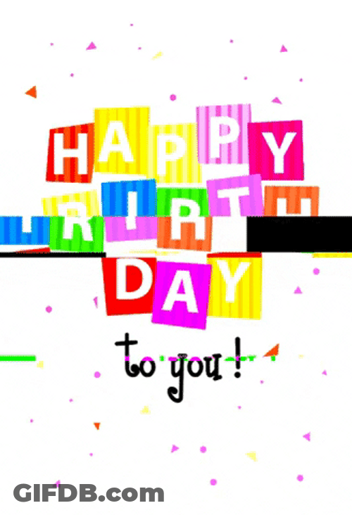 Beautiful Glitch Message Happy Birthday GIF