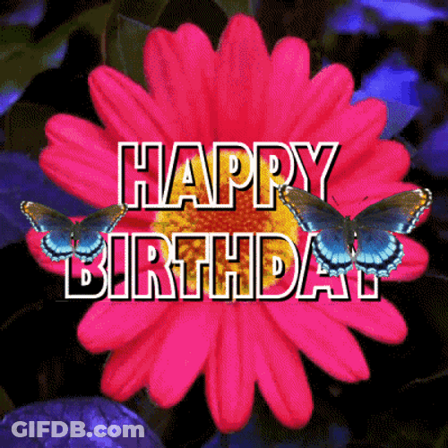 Beautiful Glowing Flower Happy Birthday GIF