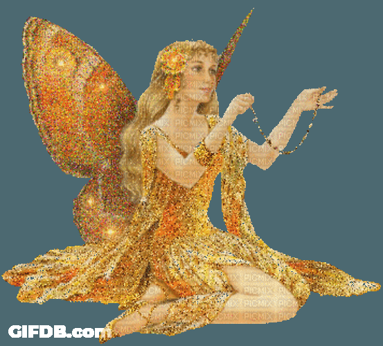 Beautiful Golden Fairy GIF