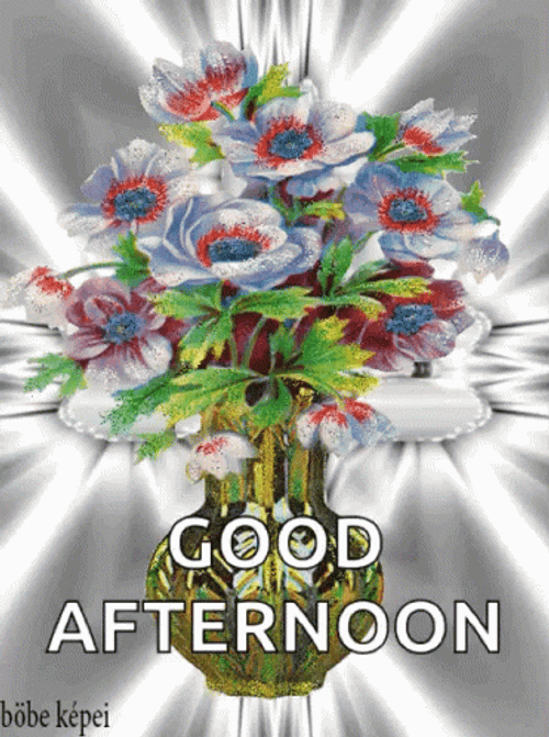 Beautiful Good Afternoon Flashing Flowers GIF