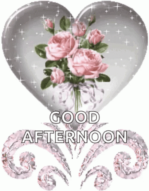 Beautiful Good Afternoon Flower Heart GIF