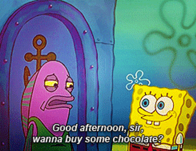 Beautiful Good Afternoon Salesman SpongeBob GIF
