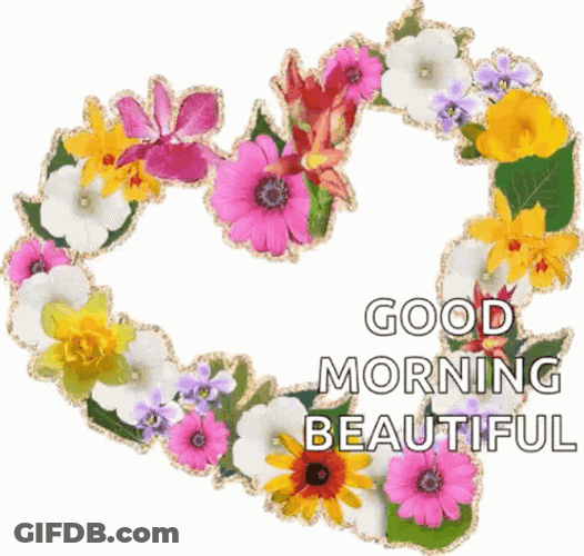 Beautiful Good Morning Flower Wreath GIF