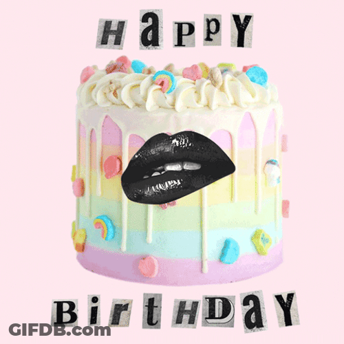 Beautiful Gothic Lips Happy Birthday GIF