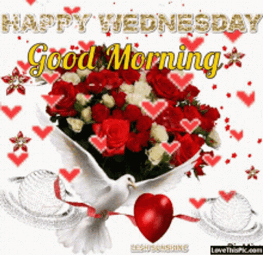 Beautiful Happy Wednesday And Bouquet Of Flowers GIF
