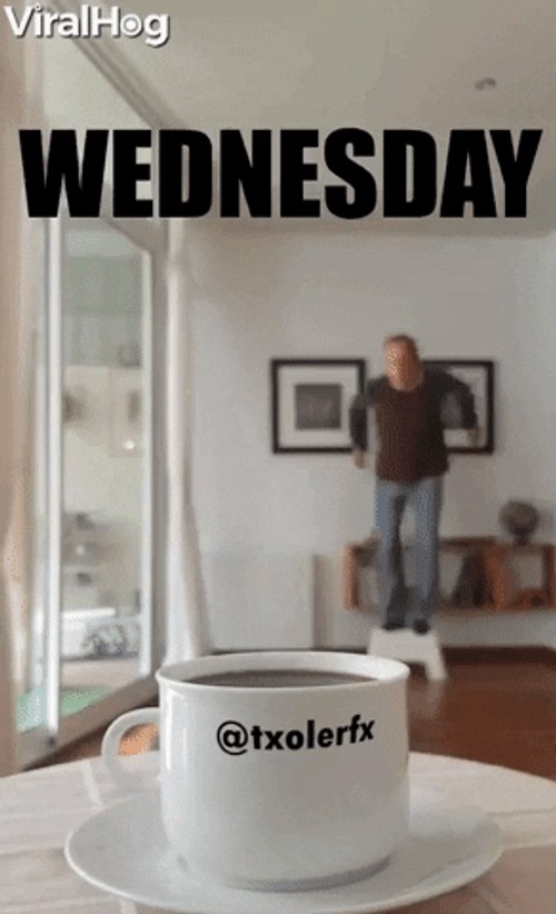 Beautiful Happy Wednesday Jump In The Coffee GIF